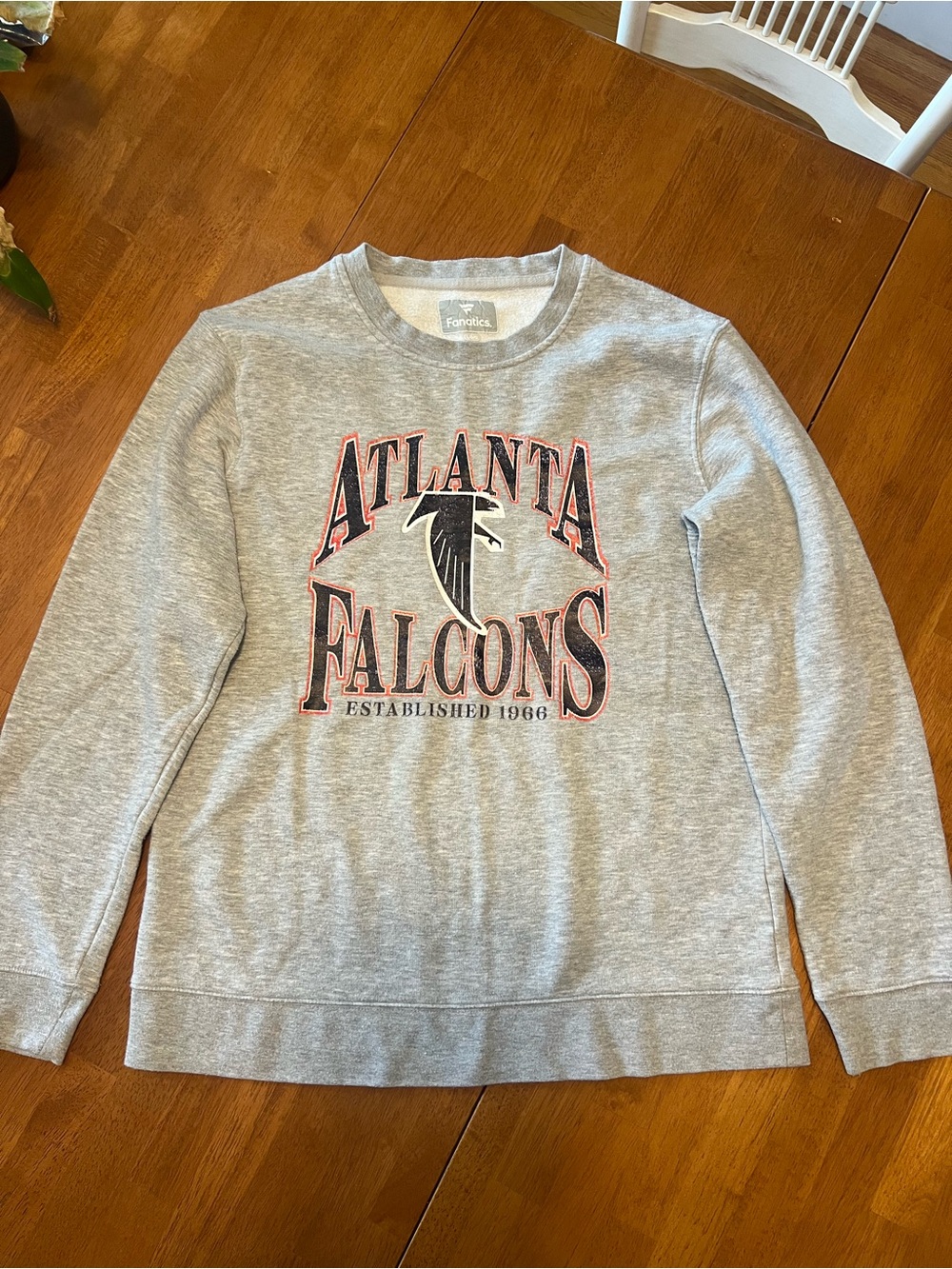 Fanatics Atlanta Falcons Heather Gray Crewneck Sweatshirt with Logo
